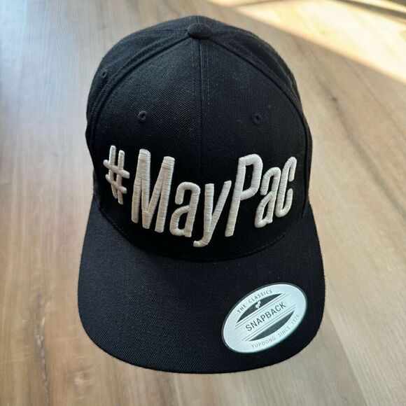 Mayweather Pacquiao Men's Fight of The Century Black Snapback Cap 2015 Boxing - Picture 1 of 6